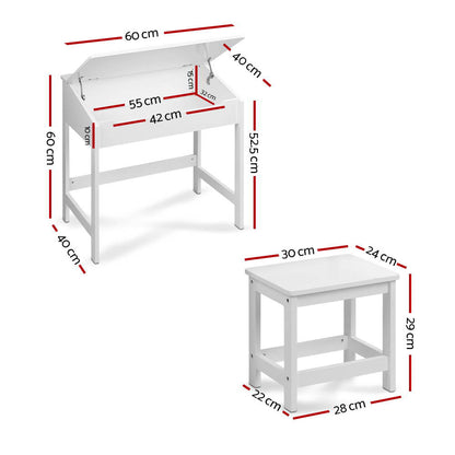 Keezi Kids Table Chairs Set Children Drawing Writing Desk Storage Toys Play