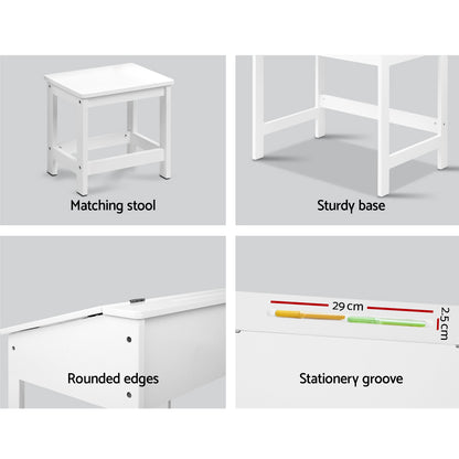 Keezi Kids Table Chairs Set Children Drawing Writing Desk Storage Toys Play