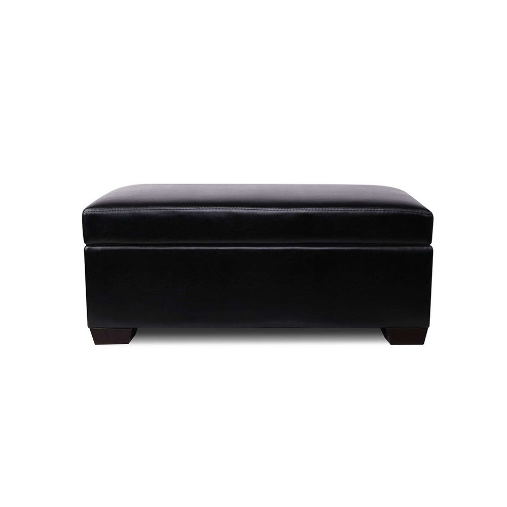 Artiss Faux PU Leather Storage Ottoman - Black