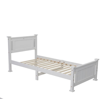 Single Solid Pine Timber Bed Frame &#8211; White