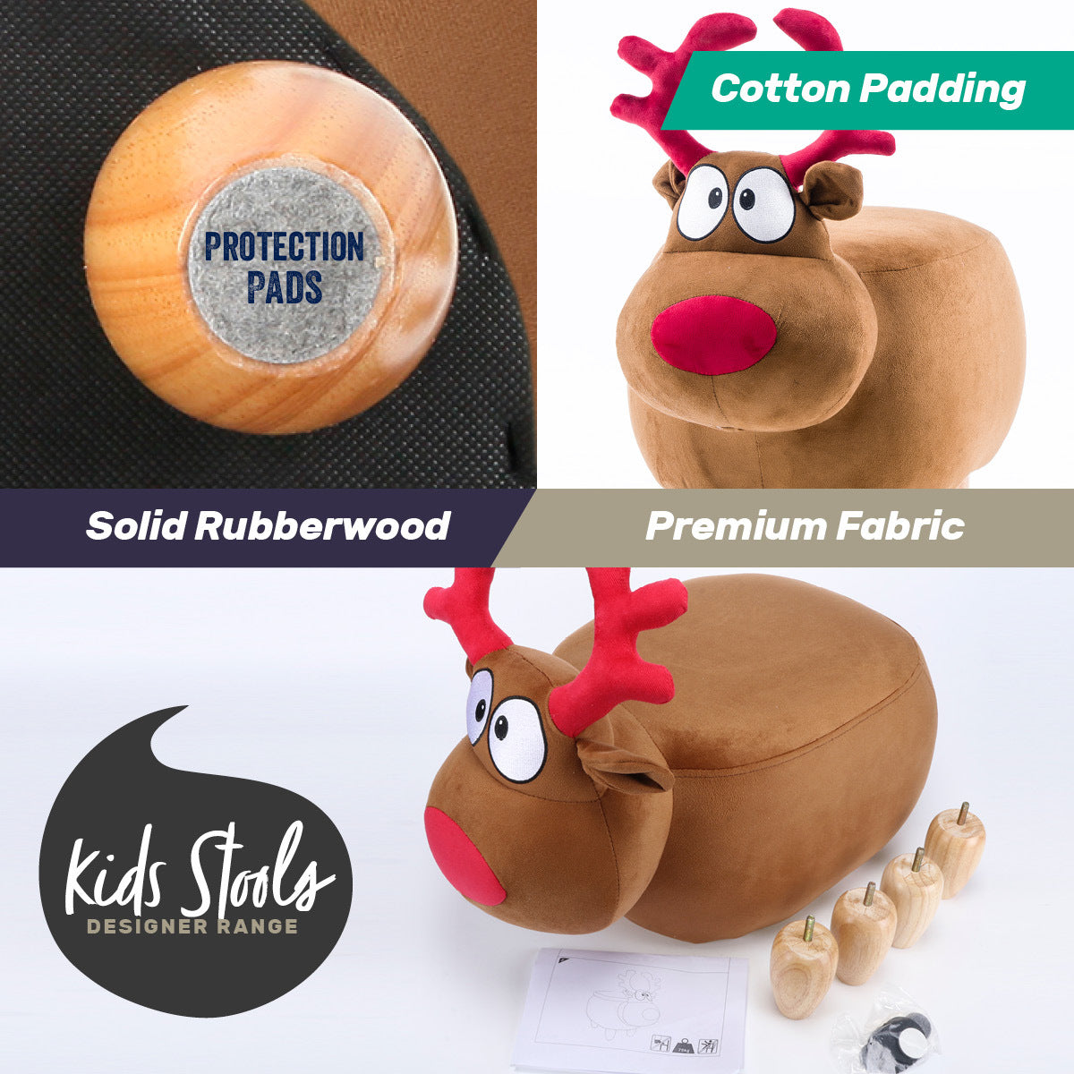 Home Master Kids Animal Stool Reindeer Character Premium Quality &amp; Style